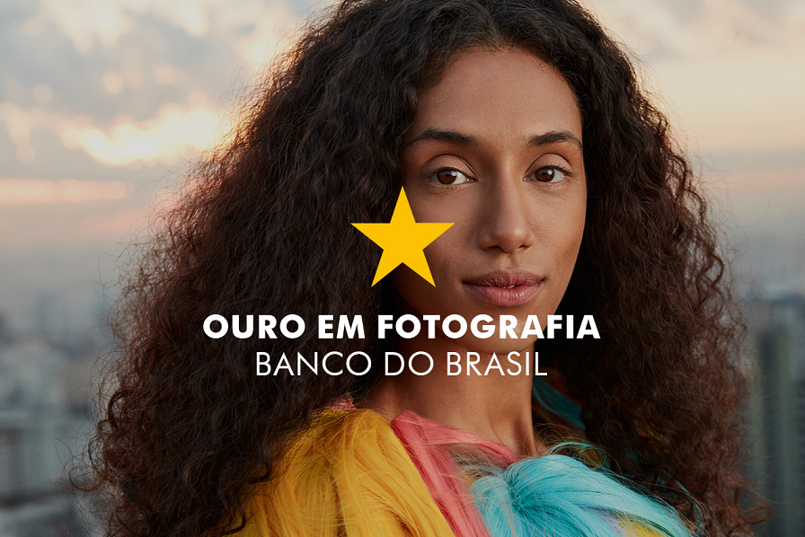 Foto da campanha Fato ou Fake com estrela amarelae os dizeres "Ouro em fotografia - Banco do Brasil"