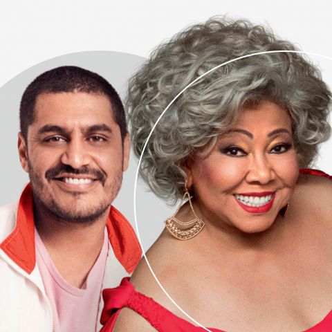 Na imagem, aparecem os cantores Criolo e Alcione